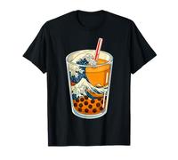 Vintage Japanese Art Inspired Great Wave of Bubble Tea Tea Maglietta