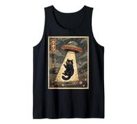 Vintage Japanese Cat UFO Abduction Ukiyo-e Alien Cat Canotta