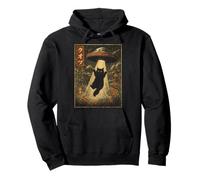 Vintage Japanese Cat UFO Abduction Ukiyo-e Alien Cat Felpa con Cappuccio