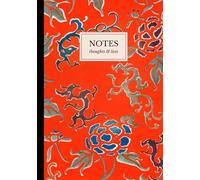 Vintage Japanese Pattern Notebook: A5 Lined Notebook | Red Floral Pattern