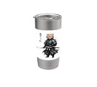 Vintage Japanese Red Panda Samurai Graphic Bicchiere termico in acciaio inox doppia parete