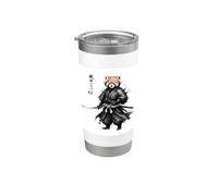 Vintage Japanese Red Panda Samurai Graphic Bicchiere termico in acciaio inox doppia parete