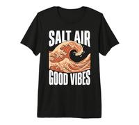 Vintage Japanese Style Crashing Surf Wave Art Maglietta Premium