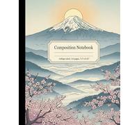 Vintage Japanese Ukiyo-e Composition Notebook: A Serene Landscape Journal with Mount Fuji & Cherry Blossoms | College Ruled Notebook for Students, Artists, and Japanophiles