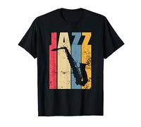 Vintage Jazz Musica Lover Sax Ottone Sassofono Strumento Maglietta