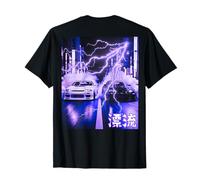 Vintage JDM Drift Racing Cars Lightning Night Scena (sul Retro) Maglietta