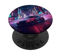 Vintage JDM Legenda Drift Racing Car Tokyo Skyline Di Notte PopSockets PopGrip Adesivo