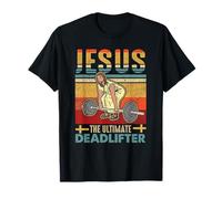 Vintage Jesus The Ultimate Deadlifter Divertente Allenamento Palestra Maglietta