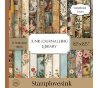 Vintage Junk Journalling Scrapbook Paper Book: Vintage Scrapbook Paper Book | 24 Single-Sided Sheets | 8.5x8.5” Floral, Butterfly & Antique Inspired Designs for Scrapbooking, Journaling & Crafts