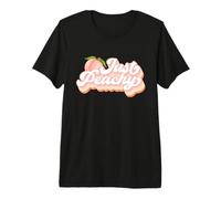 Vintage Just Peachy Peaches Women Summer Fruit Maglietta Premium