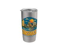 Vintage Kinshasa DR Congo viaggio souvenir regalo punto di riferimento Bicchiere termico in acciaio inox doppia parete