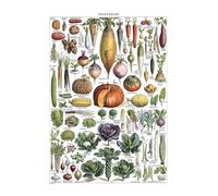 Vintage Kitchen Garden Chart: Retro Vegetable Identification Poster with Botanical Illustrations, Educational Wall Decor for Home & Office(Unframed,16x24inch(40x60cm))