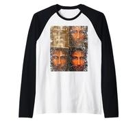 Vintage La Sindone di Torino Volto Santo di Gesù Maglia con Maniche Raglan