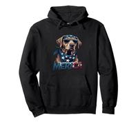 Vintage Labrador Retriever 4 luglio Merica Felpa con Cappuccio