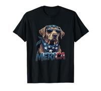 Vintage Labrador Retriever 4 luglio Merica Maglietta