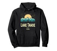 Vintage Lago Tahoe California Souvenir Escursionismo Tramonto Felpa con Cappuccio