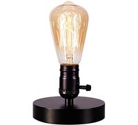Vintage lampada da tavolo Piccolo Industriale chiaro Comodino industriale Vintage Desk Lamp con la spina nel cavo di accensione/spegnimento Holder Lampada da comodino Base Licperron E26 E27 for illu