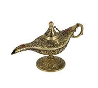 Vintage Lampada di Aladino Aladdin Genie Aladdin Genie Lampada in Lega di Metallo Olio Lampada Magica Vintage Tè Vaso Genie Lampada Collezionabile Decorazione Casa e Regalo Festa(Patina Verde)