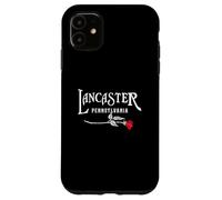 Vintage Lancaster Pennsylvania con una rosa rossa PA città natale Custodia per iPhone 11
