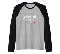 Vintage Lancaster Pennsylvania con Una Rosa Rossa PA Città Natale Maglia con Maniche Raglan