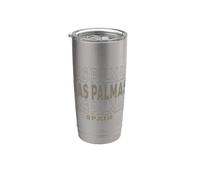 Vintage Las Palmas Spagna Bicchiere termico in acciaio inox doppia parete