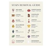 Vintage Laundry Stain Guide Canvas Wall Art Functional Washing Cheat Sheet for Utility Room or Laundry Room Decor(Framed,12x18inch(30x45cm))