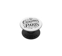 Vintage Le Catacombe di Parigi Stampa Nera PopSockets PopGrip Adesivo