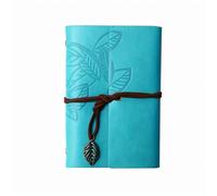 Vintage Leaf Hand Book Leather Notebook - 75 Sheets Kraft Paper Bound Daily Notepad For Lined Per scrivere e prendere appunti(Sky Blue-1pc)