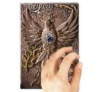 Vintage Leather Journal - Taccuino fatto a mano in rilievo, diario quotidiano, schizzo da viaggio con segnalibro, elegante regalo per uomini, donne, scrittori, studenti,