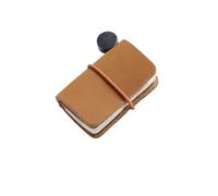 Vintage Leather Tiny Notebook Sketchbook Cute Mini Diary Retro Cowhide Travel Journal Kawaii Office Planner Organizer Per scrivere e prendere appunti(Yellow brown)