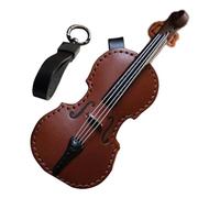 Vintage Leather Violin Keychain, Lightweight Keychain for Bags, Handcrafted Violin Keychain, Unique Musical Instrument Keychains 4.72x1.77" for Music Lover, Men and Women