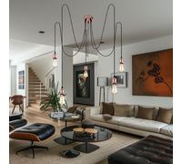 Vintage LED Faretto Da Soffitto Rame Appesa Lampada Filamento Luce Nero Pendolo [EEK: F]