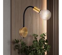 Vintage LED Lampada Parete Naturale Luce Flessibile Filamento Faretto Mobile Oro [EEK: E]