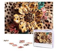 Vintage Leopard Flower Jigsaw Puzzle 1000 pezzi in legno puzzle personalizzato immagine puzzle puzzle personalizzato per matrimonio adulto