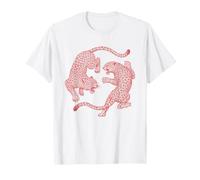 Vintage Leopardo Grande Gatto inciso retrò Giungla Selvaggia Maglietta