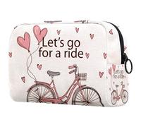 Vintage Let's Go for a Ride borsa cosmetica da donna, borsa da viaggio per articoli da toeletta grande borsa per trucchi pratica borsa organizer con cerniera, Multi, 18.5x7.5x13cm/7.3x3x5.1in, Beauty