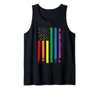Vintage LGBT Gay Pride Month American Flag Rainbow Canotta