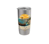Vintage Limassol Cipro Viaggio Souvenir Landmark Gift Bicchiere termico in acciaio inox doppia parete