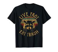 Vintage Live Fast Eat Trash - Orsetto lavatutto divertente Maglietta