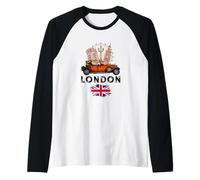 Vintage London Car Shirts, London Sort Sleeve Graphic Outfit Maglia con Maniche Raglan