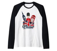Vintage London Shirts, London Graphic Tees - London Apparel Maglia con Maniche Raglan