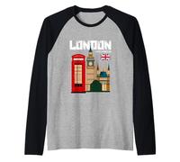 Vintage London T Shirt, London Graphic Tees - London Apparel Maglia con Maniche Raglan