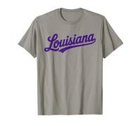 Vintage Louisiana Script Retro Swoosh Design Maglietta