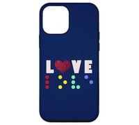Vintage Love Shirt Braille amore regalo cuore rosso Braille Dots Custodia per iPhone 12 mini