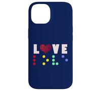 Vintage Love Shirt Braille amore regalo cuore rosso Braille Dots Custodia per iPhone 14
