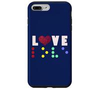 Vintage Love Shirt Braille amore regalo cuore rosso Braille Dots Custodia per iPhone 7 Plus/8 Plus