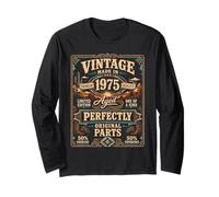 Vintage Made in 1975 Western Birthday Born in 1975 Birthday Maglia a Manica