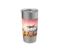 Vintage Maho Spiaggia St. Maarten Tramonto Bicchiere termico in acciaio inox doppia parete