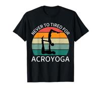 Vintage mai stanco per Acroyoga Retro Acroyoga Amante Maglietta