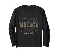 Vintage Malaga Spagna Maglia a Manica